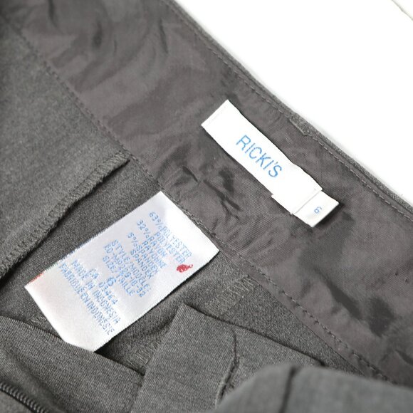 Ricki's Flared Dress Pants Career Work Trousers Grey Slacks Normcore Office - Picture 7 of 10